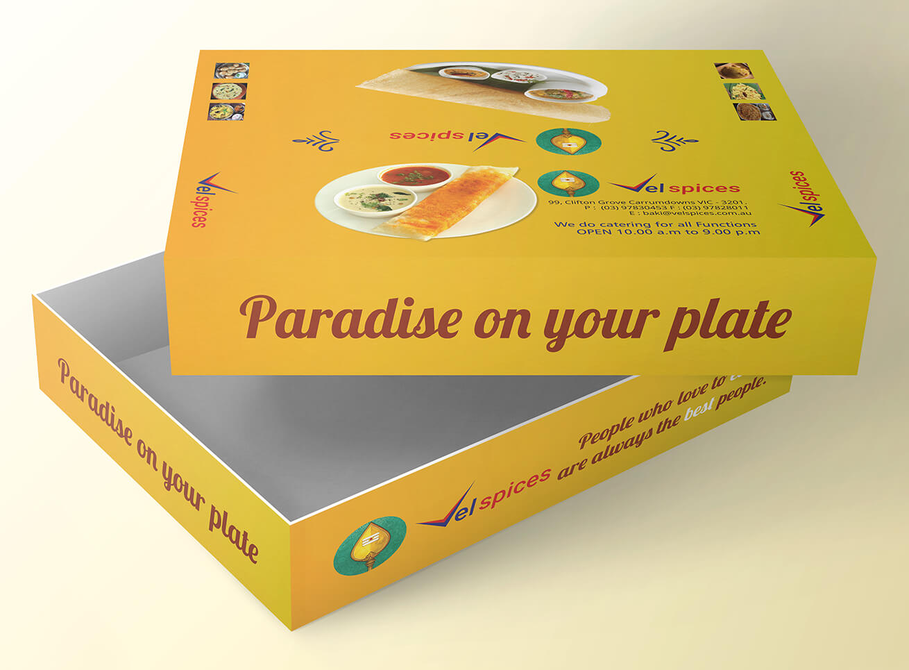 velspices Dosa_box Packaging - Grafikos